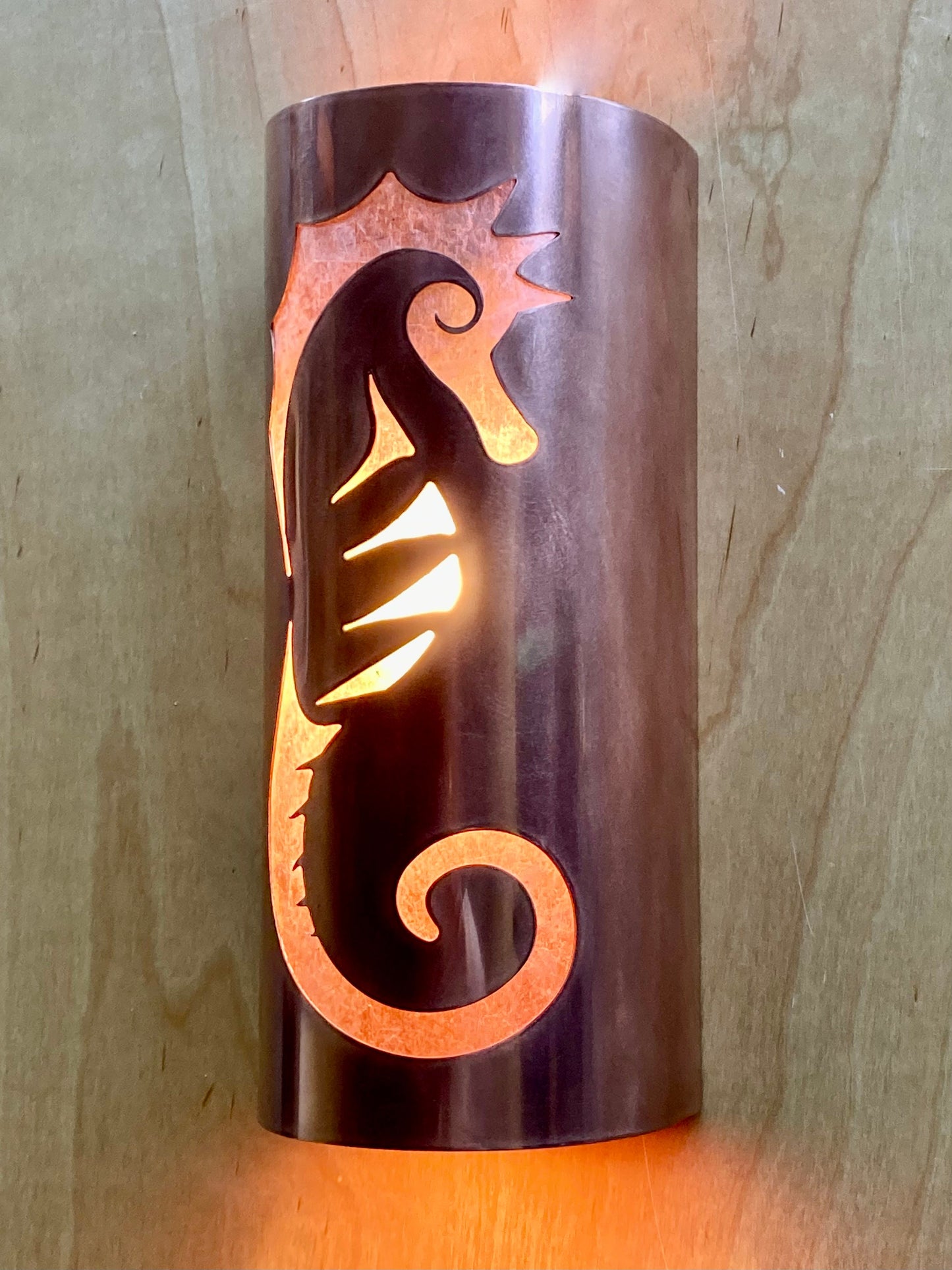 Seahorse Copper Sconce Light- Small