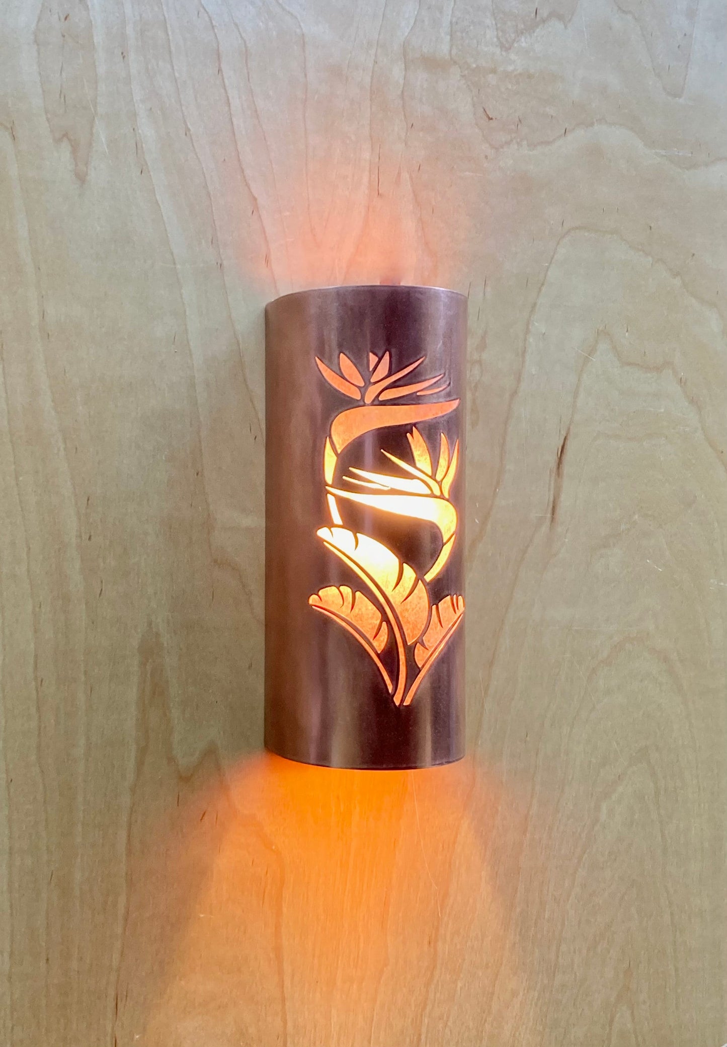 Bird of Paradise Copper Sconce Light- Small