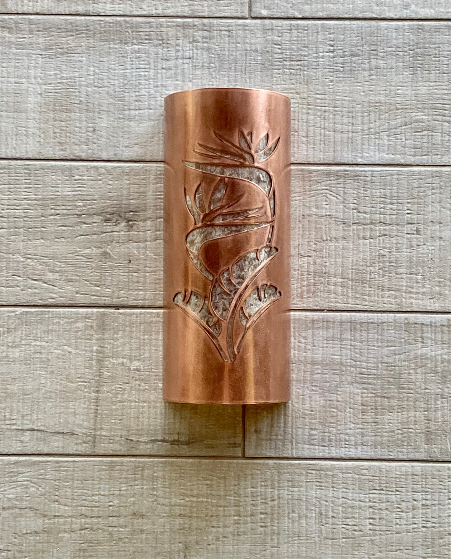 Bird of Paradise Copper Sconce Light- Small