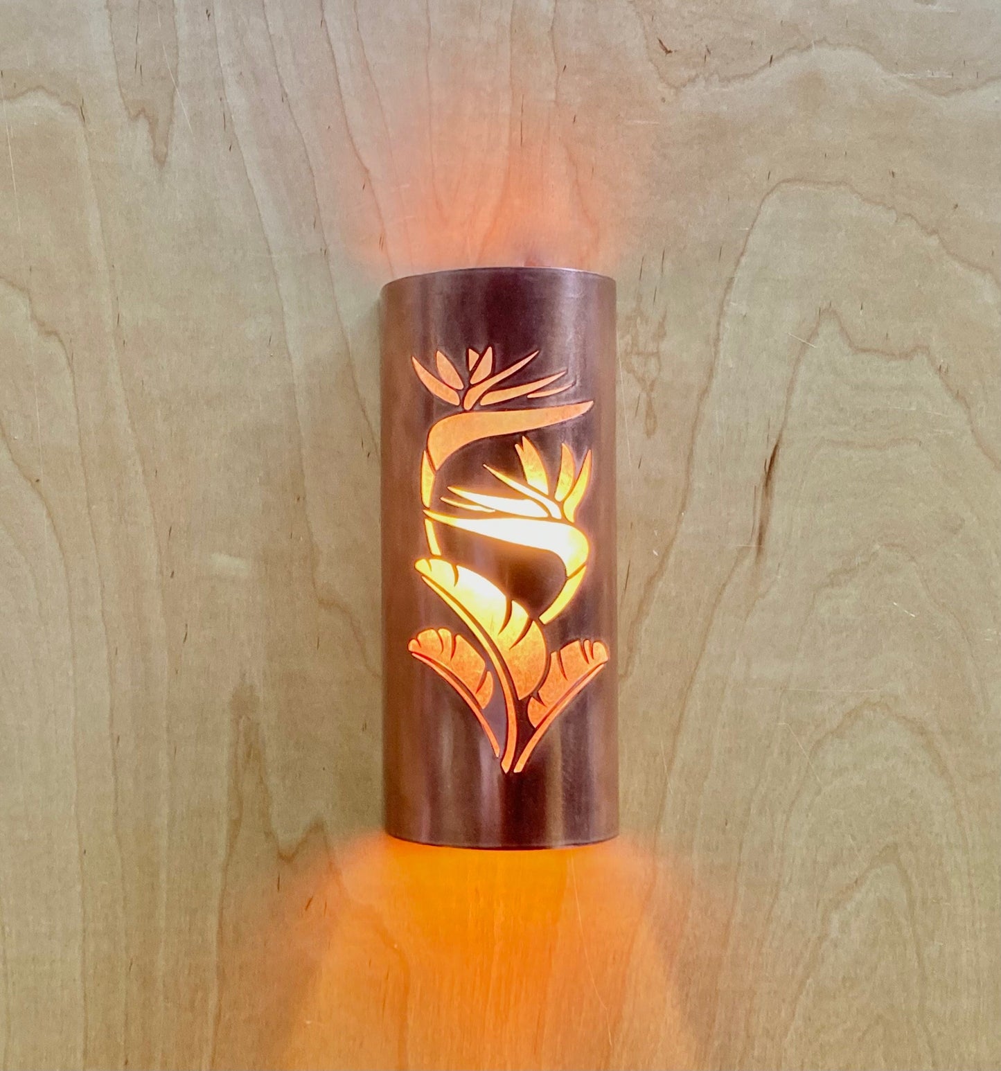 Bird of Paradise Copper Sconce Light- Small