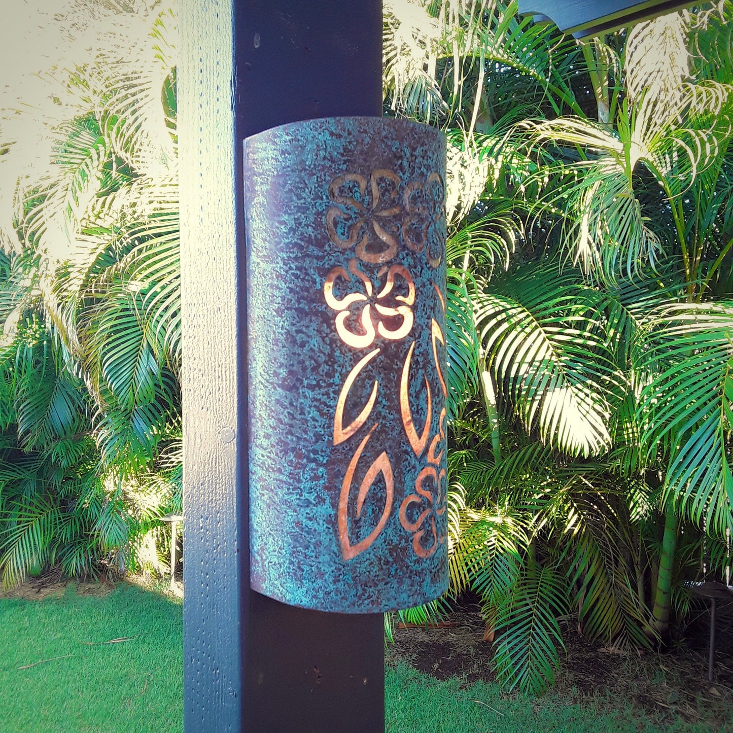 Plumeria Flower Copper Sconce Light- Small