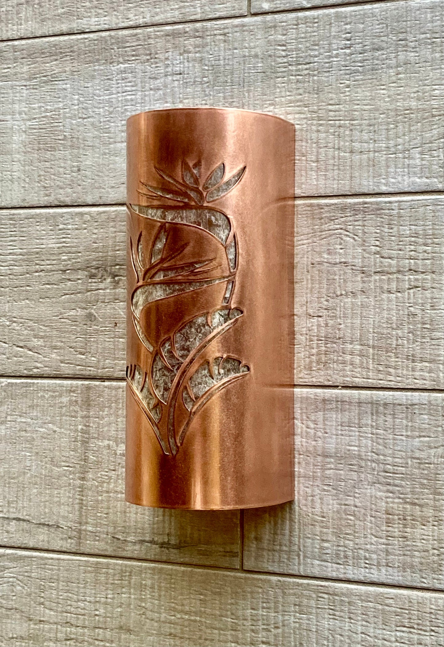Bird of Paradise Copper Sconce Light- Small