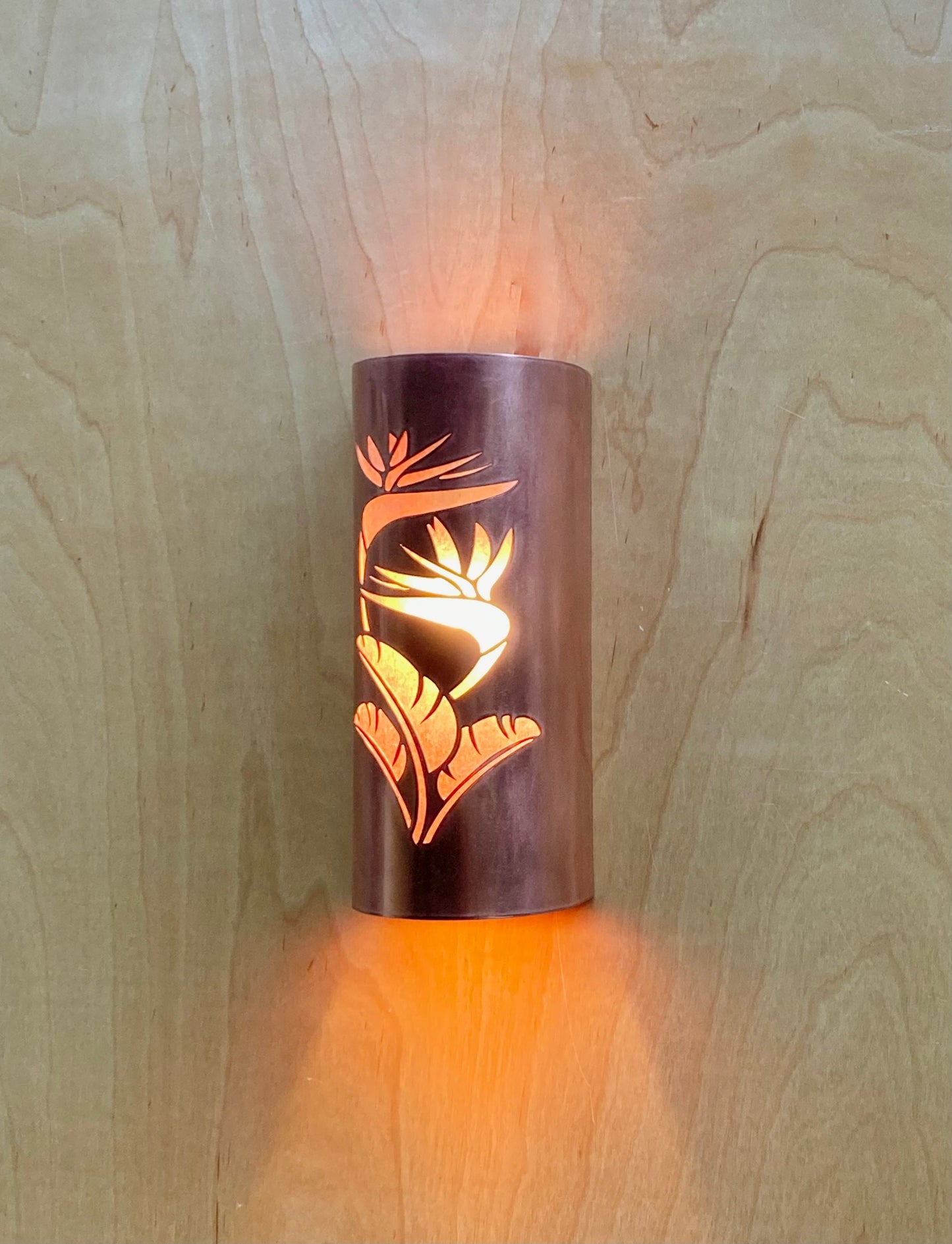 Bird of Paradise Copper Sconce Light- Small